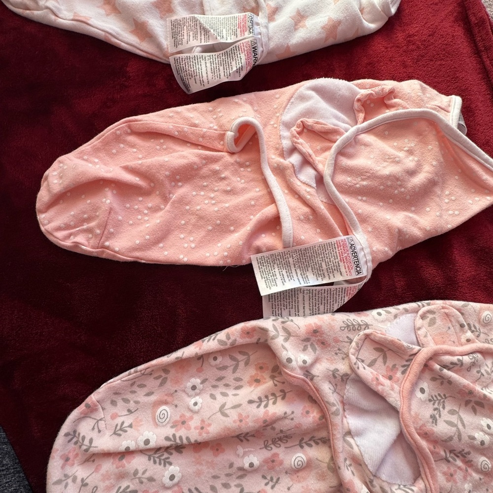 Baby Swaddle Set - Pink and White